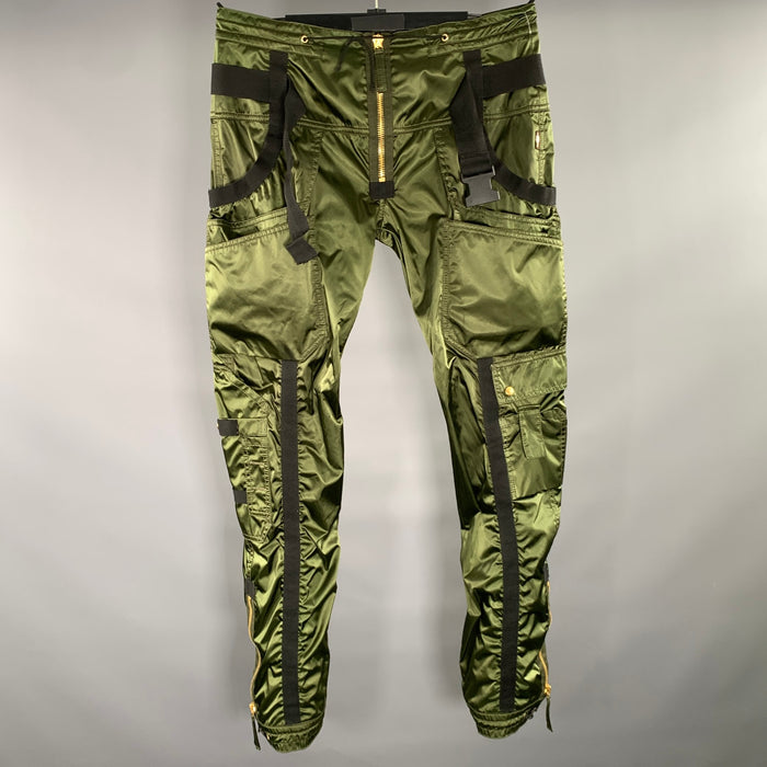 GAULTIER JEANS Size 32 Green Gold Polyamide Blend Cargo Casual Pants