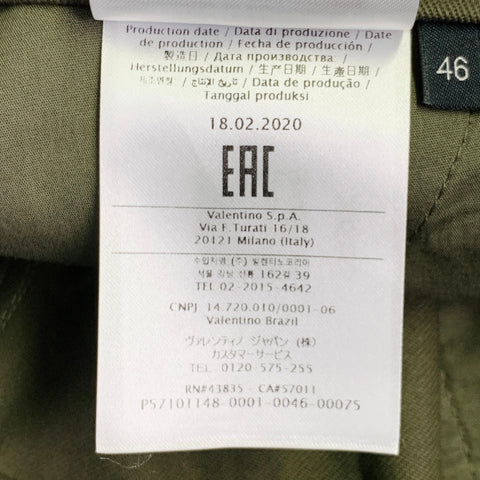 VALENTINO Size 30 Olive Neon Cotton Cargo Pockets Casual Pants