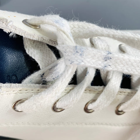 PS by PAUL SMITH Size 11 Miyata White Navy Leather Low Top Sneakers