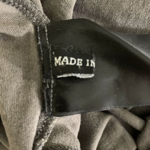 HAIDER ACKERMANN Size S Black Olive Checkered Tank Top