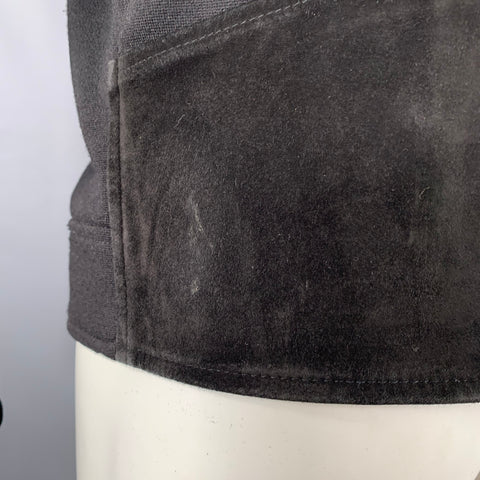 MARNI Size S Black Acrylic Blend Suede Motorcycle Jacket