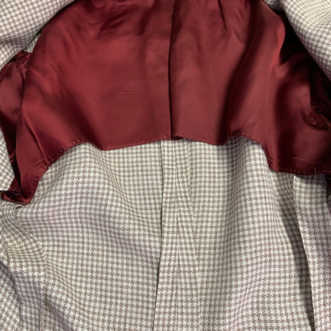BRUNELLO CUCINELLI Size 38 Beige Cream Houndstooth Notch Lapel Sport Coat