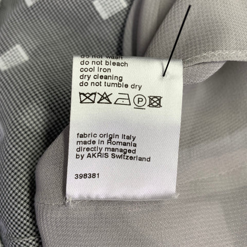AKRIS Size 12 Black White Cotton Squares Sleeveless Dress