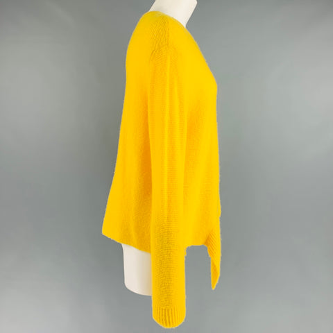 STELLA McCARTNEY Taille 6 Pull asymétrique en soie et cachemire jaune