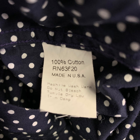 GITMAN BROS Size M Black White Polka Dot Cotton One Pocket Long Sleeve Shirt