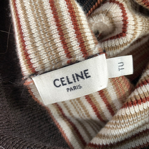 CELINE Size One Size Brown Tan Stripe Wool Hats