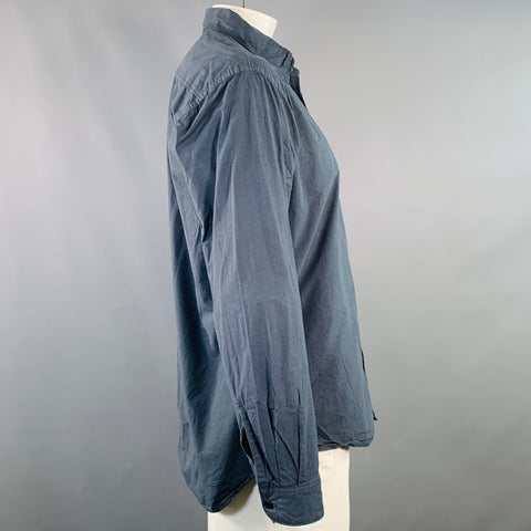 MERZ B. SCHWANEN Size XL Grey Charcoal Cotton One Pocket Long Sleeve Shirt