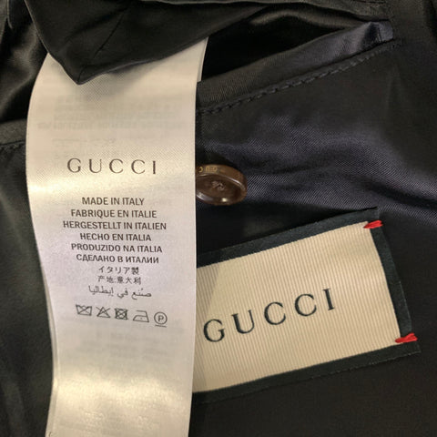 GUCCI Size L Black Gold Burgundy Chain Print Viscose Silk Track Jacket