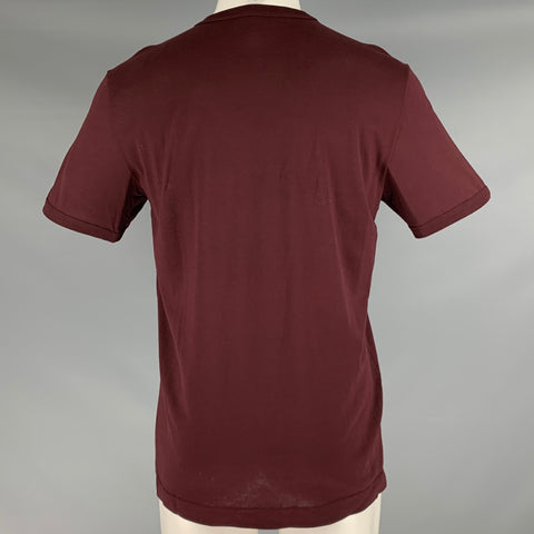 DOLCE & GABBANA Size M Burgundy Cotton Crew Neck T-shirt