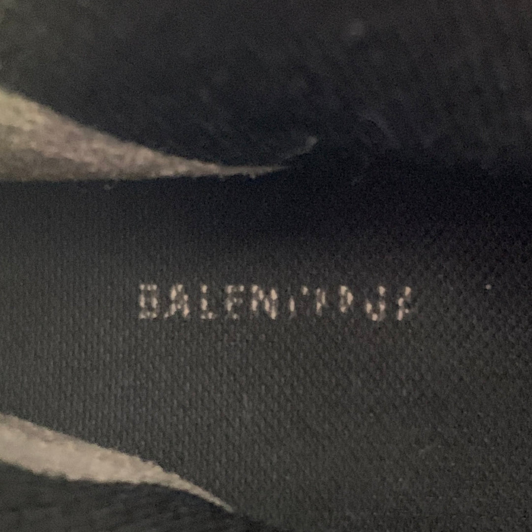BALENCIAGA Size 10 Speed Stretch Knit Black White Logo Nylon Sock Boots