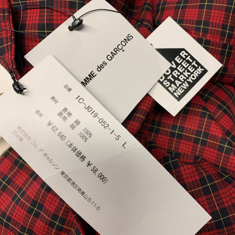 COMME des GARCONS BLACK Chest Size L Red Black & Yellow Plaid Cotton Sport Coat