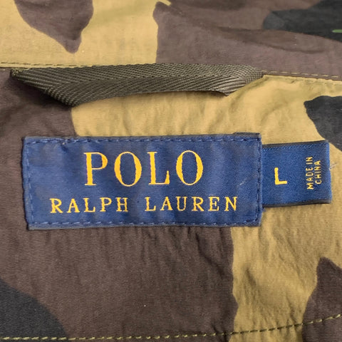 POLO by RALPH LAUREN Taille L Vert Marron Beige Camouflage Manteau à Capuche Utilitaire