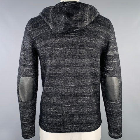 JOHN VARVATOS * U.S.A. Size L Black Silver Heather Polyester Wool Jacket