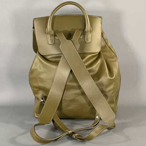 MANSUR GAVRIEL Olive Contrast Stitch Leather Backpack Bags