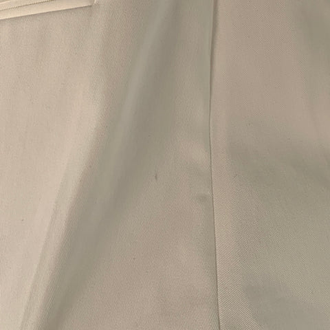 HELMUT LANG Size 32 White Cotton Blend Slim Tapered Zip Fly Dress Pants