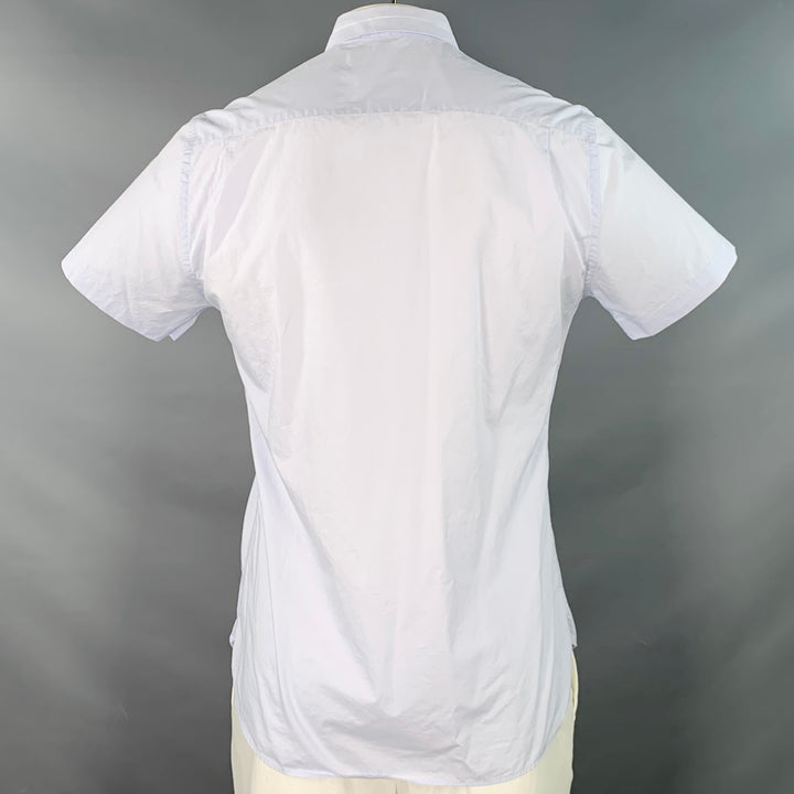 THE KOOPLES Size L Blue Hidden Buttons Fitted Short Sleeve Shirt