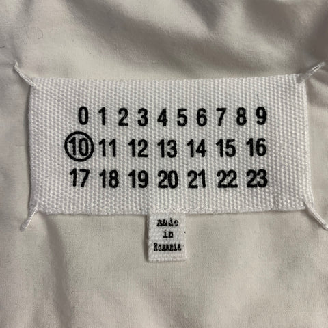 MAISON MARGIELA Size 39 White Cotton Curved Cutaway Long Sleeve Shirt