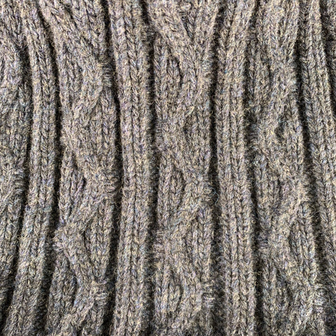 VINTAGE Navy Cable Knit Fringe Scarf