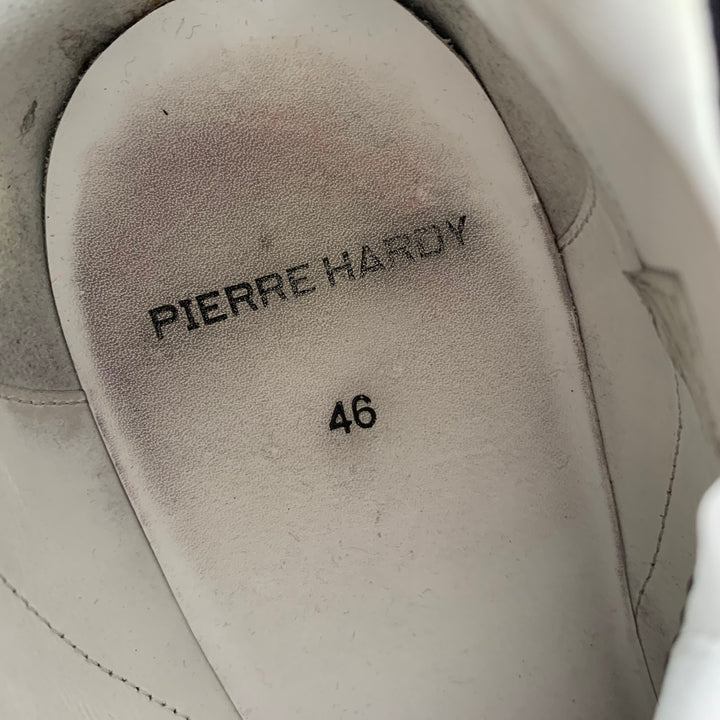 PIERRE HARDY Size 13 Black White Orange Mesh Canvas Runner Sneakers