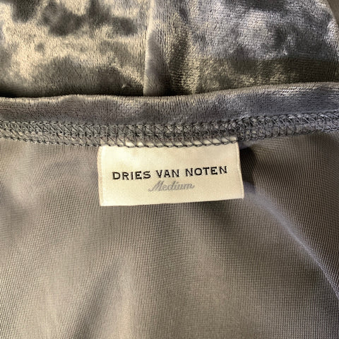 DRIES VAN NOTEN Size M Grey Crushed Velvet Polyester &  Polyurethane Tank Top