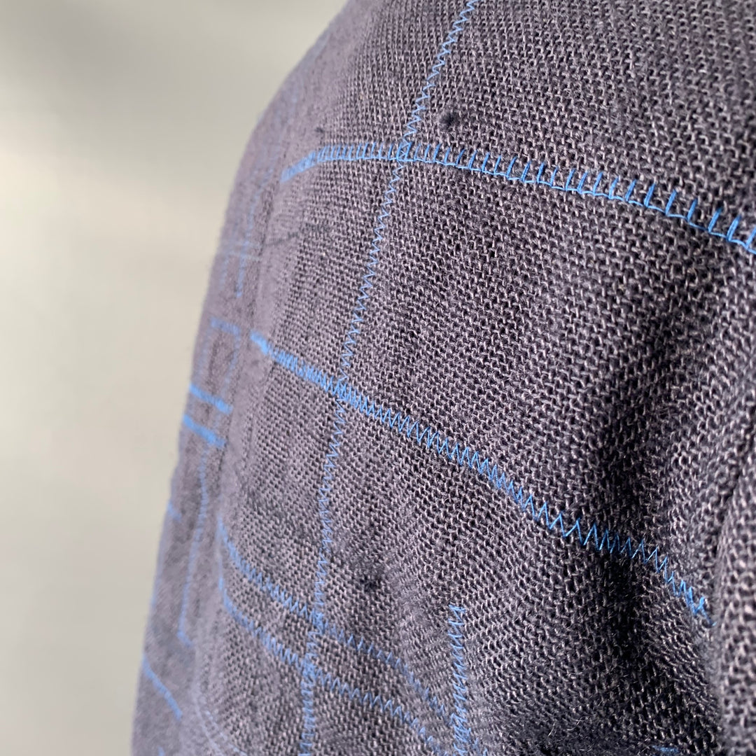 JUNYA WATANABE Size XL Navy Blue Embroidery Jute Worker Jacket