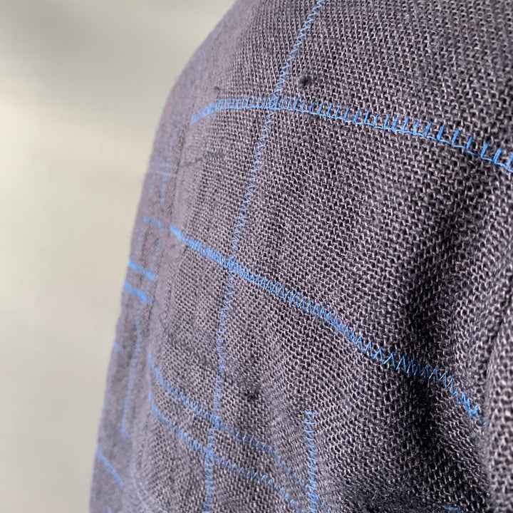 JUNYA WATANABE Size XL Navy Blue Embroidery Jute Worker Jacket