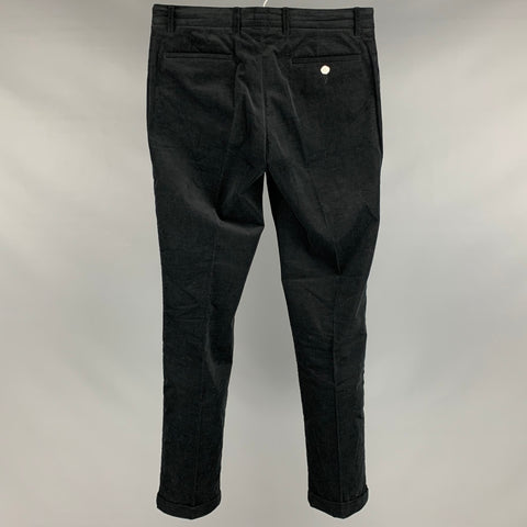 LIDEAL Size 29 Black Corduroy Cuffed Casual Pants