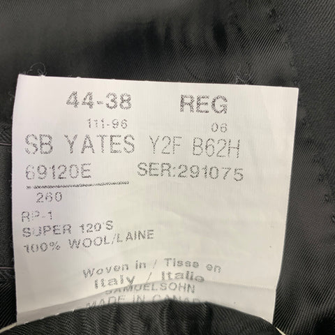 SAMUELSOHN Size 44 Black Wool Single Button Suit