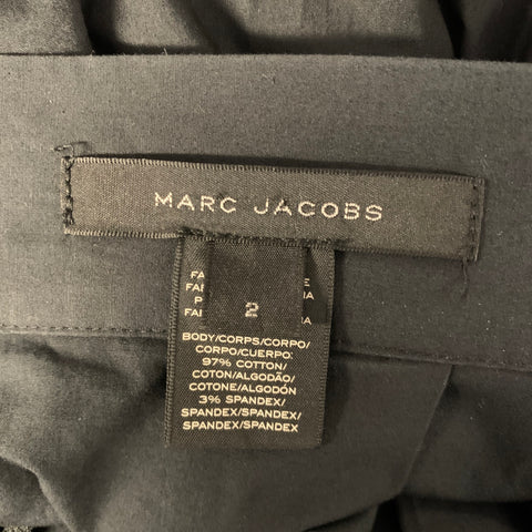 MARC JACOBS Size 2 Black Cotton Blend Lace A-Line Mid-Calf Skirt
