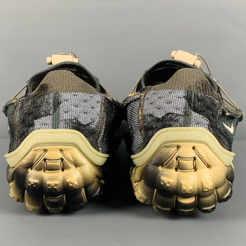 NIKE Talla 10 -ISPA Mindbody- Zapatillas de algodón pintadas en gris negro