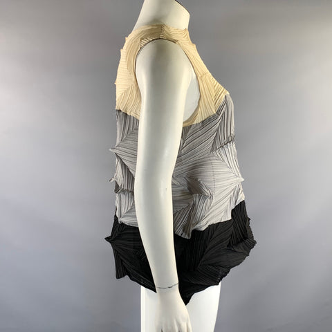 VANITE COUTURE Size One Size Cream Black Grey Polyester Spandex Casual Top