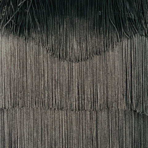 NORMA KAMALI Size M Black Rayon Blend Sleeveless Fringe Dress Top