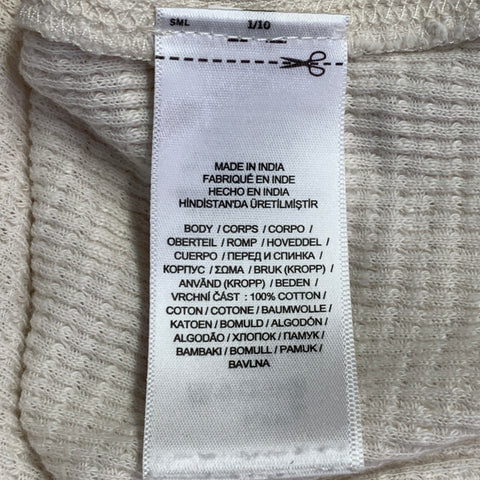 RRL by RALPH LAUREN Size L Cream Waffle Knit Cotton Crew Neck Pullover