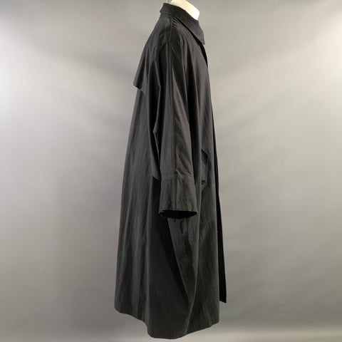 ISSEY MIYAKE Size M Grey Cotton & Nylon Trench Coat