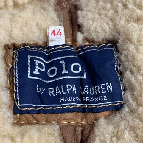 POLO by RALPH LAUREN Vintage Size XL Beige Shearling Snaps Jacket