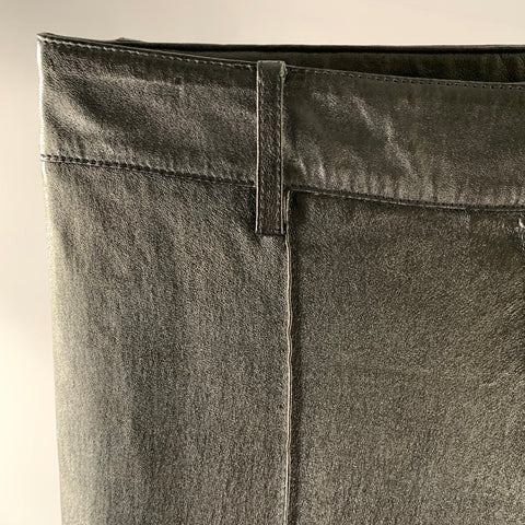 BALENCIAGA Size 8 Black Leather Lambskin Slim Fit Casual Pants