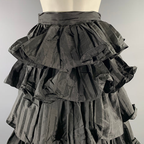 PORTIA & SCARLETT Size S Black Polyester / Spandex Ruffled Maxi Skirt