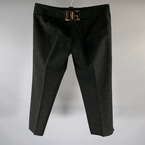 DOLCE & GABBANA Size 34 Black Cotton Blend Capri Dress Pants