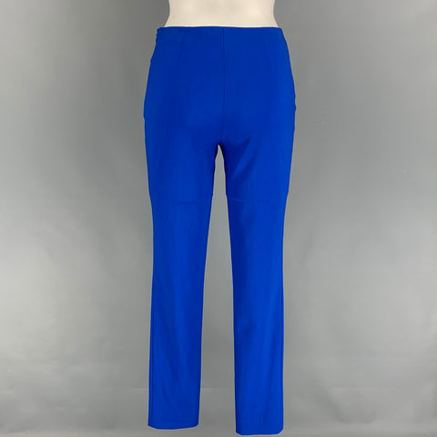 LA PERLA Size 2 Blue Cobalt Virgin Wool Blend Narrow leg Dress Pants