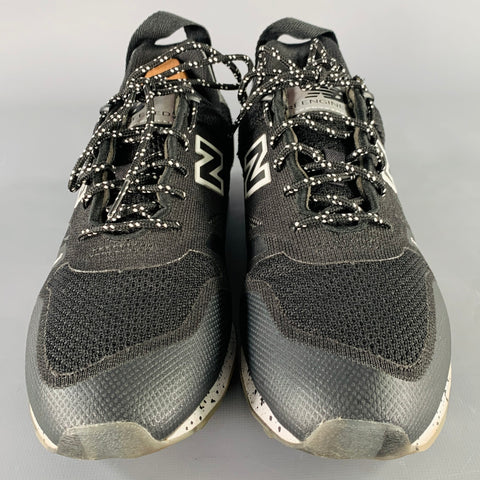 NEW BALANCE Size 8.5 Trailbuster Black White Mixed Fabrics Mesh Athletic Sneakers