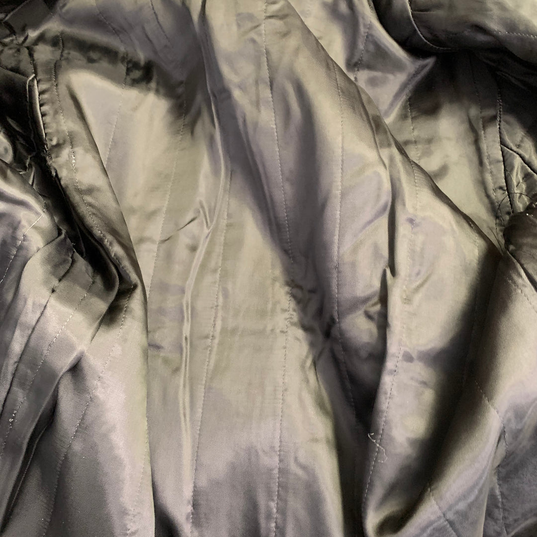 DANIELE ALESSANDRINI Size 40 Black Leather Contrast Trim Jacket