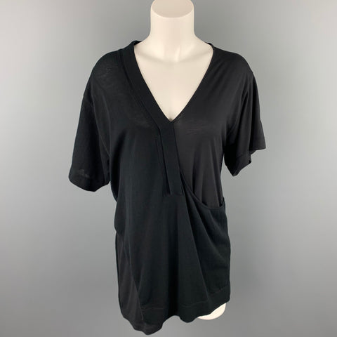 CoSTUME NATIONAL Taille S Haut décontracté noir en tissus mélangés