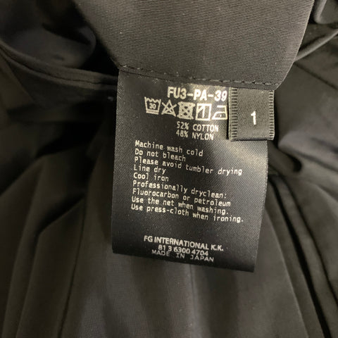 FUMITO GANRYU Size S Black Cotton & Nylon Belted Casual Pants