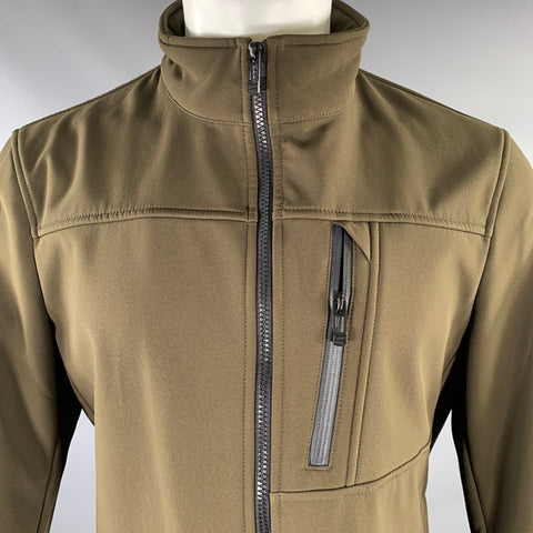 CALVIN KLEIN Size M Olive Polyester Spandex Zip Up Jacket