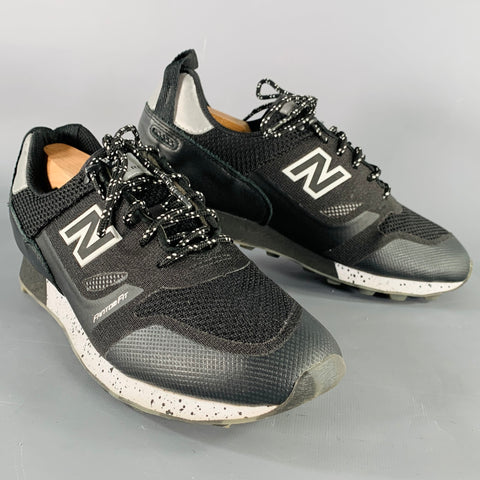 NEW BALANCE Size 8.5 Trailbuster Black White Mixed Fabrics Mesh Athletic Sneakers