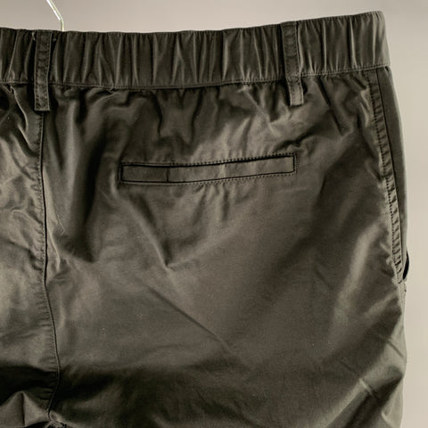 KESTIN Size L Black Cotton Nylon Drawstring Pants