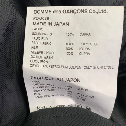 COMME des GARCONS HOMME PLUS Size M Black Faux Fur Removable Vest Jacket