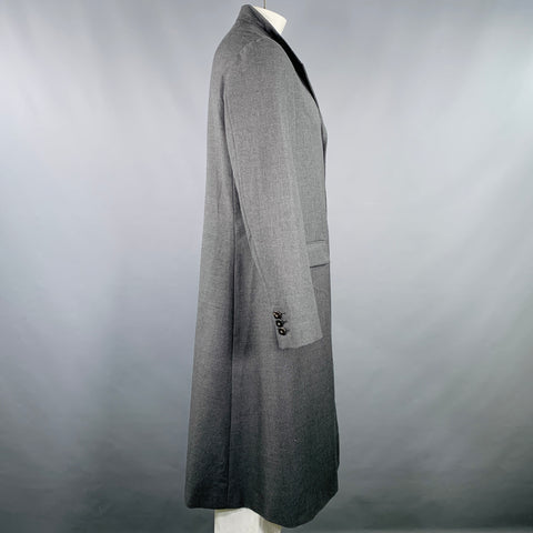 GIORGIO ARMANI Size 42 Grey Virgin Wool Peak Lapel Coat
