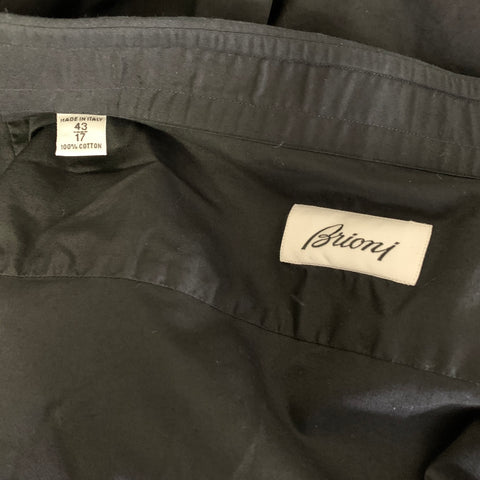 BRIONI Size M Black RCPB0L O600K 1000 Cotton Tuxedo Long Sleeve Shirt
