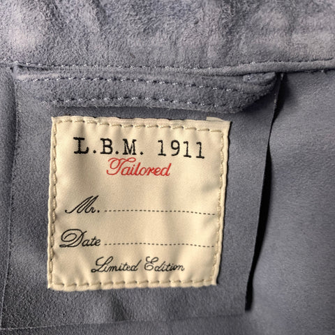 L.B.M. 1911 Chest Size 40 Size M Blue 59005/4 2894 Leather Button Up Jacket
